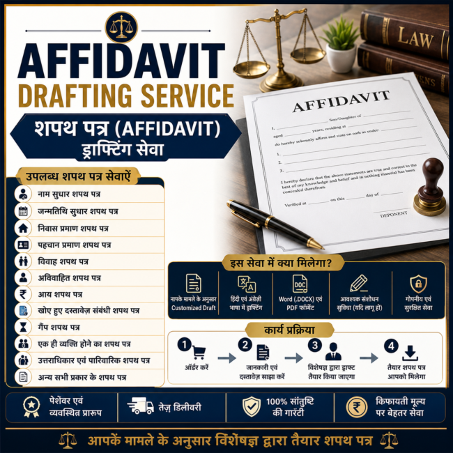 Affidavit Drafting Service | शपथ पत्र (Affidavit) ड्राफ्टिंग सेवा
