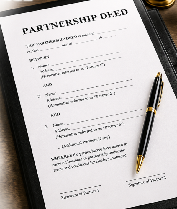 Partnership Deed Partnership Deed (English) Format Download